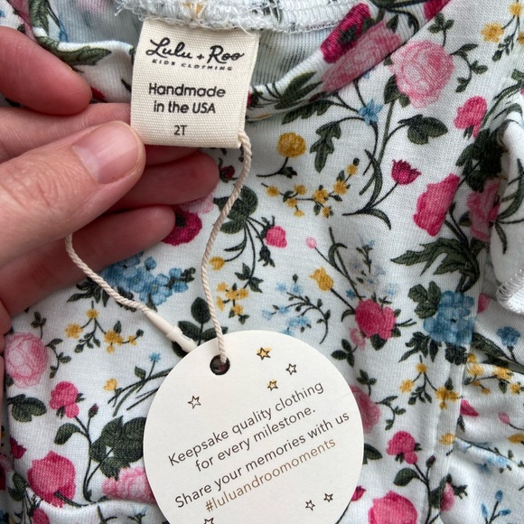 NWT Lulu and Roo (Little Road Co) Flutter Sweatshirt Dress 2T Meadow Floral 🌸 - Picture 2 of 3